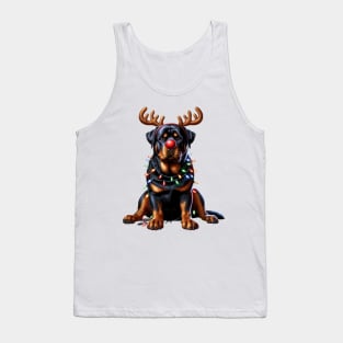 Christmas Red Nose Rottweiler Dog Tank Top